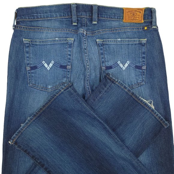 Lucky Brand Jeans READ Sweet N Low Women Size 6 / 28 Mid Rise Boot Cut Dark Wash - Picture 6 of 13